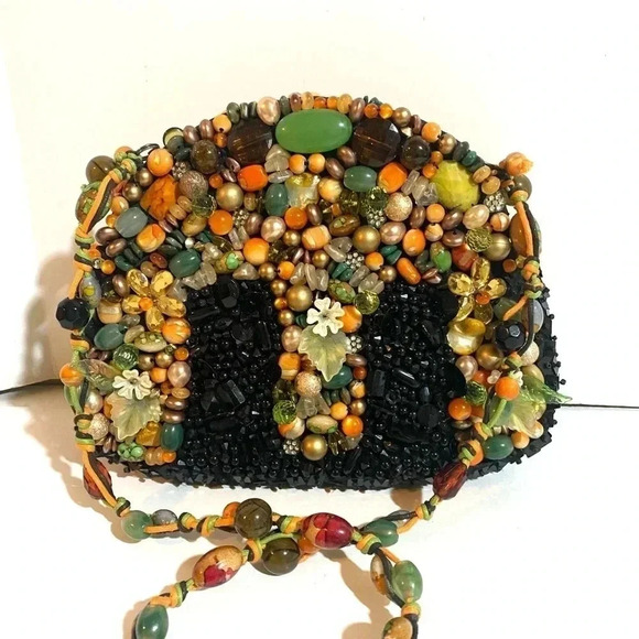 Mary Frances multicolor beaded scattered jewels sequin shoulder evening bag - Picture 2 of 12